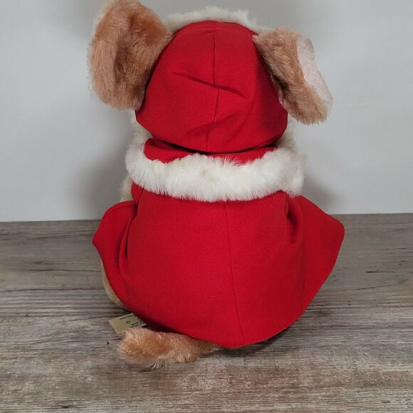 Christmas Mouse Plush Vintage Dakin Priscilla Hillman 1981 Stuffed Animal - Picture 4 of 11